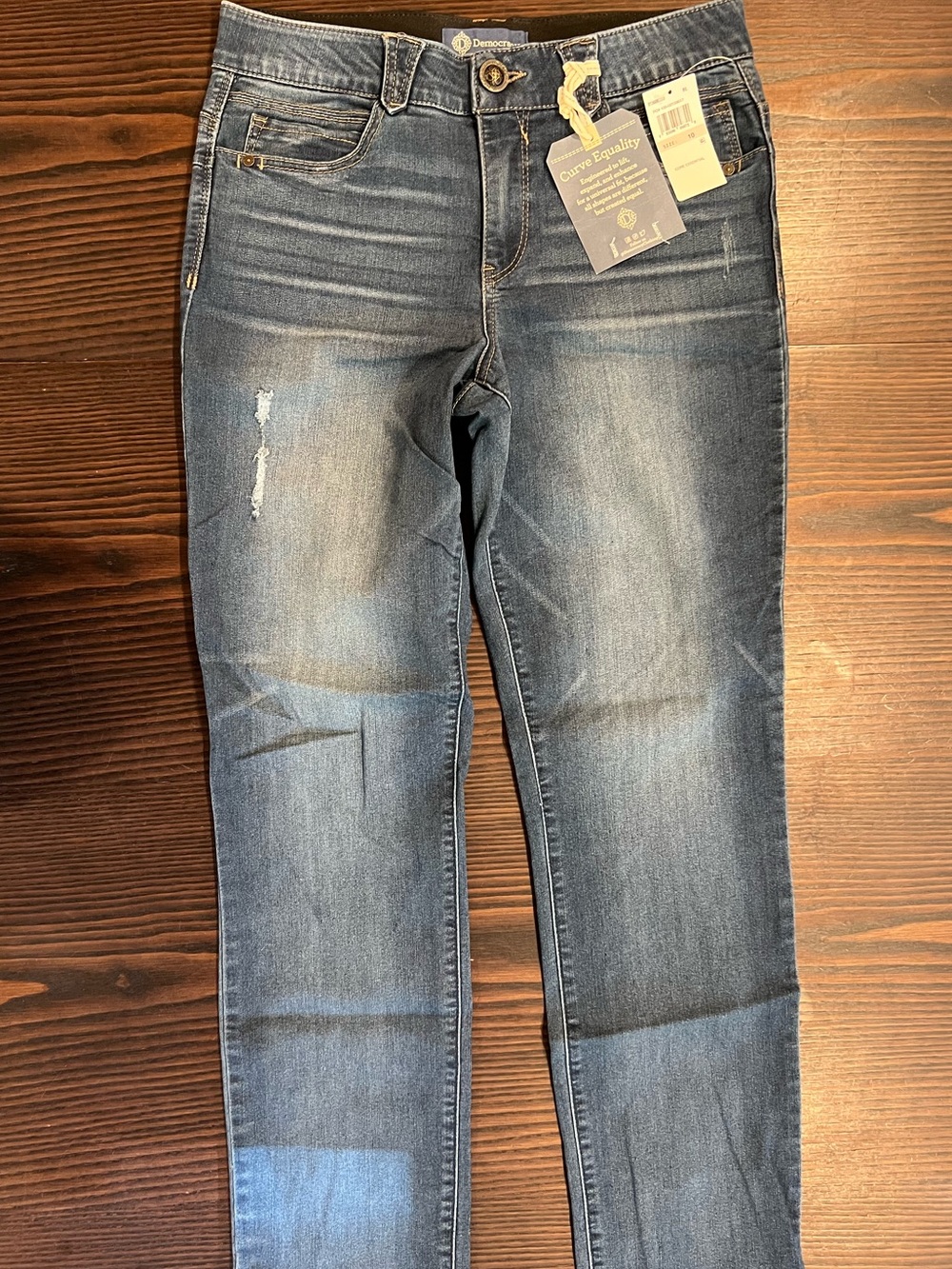 Democracy Women's Straight Leg Jeans in Faded Blue Denim